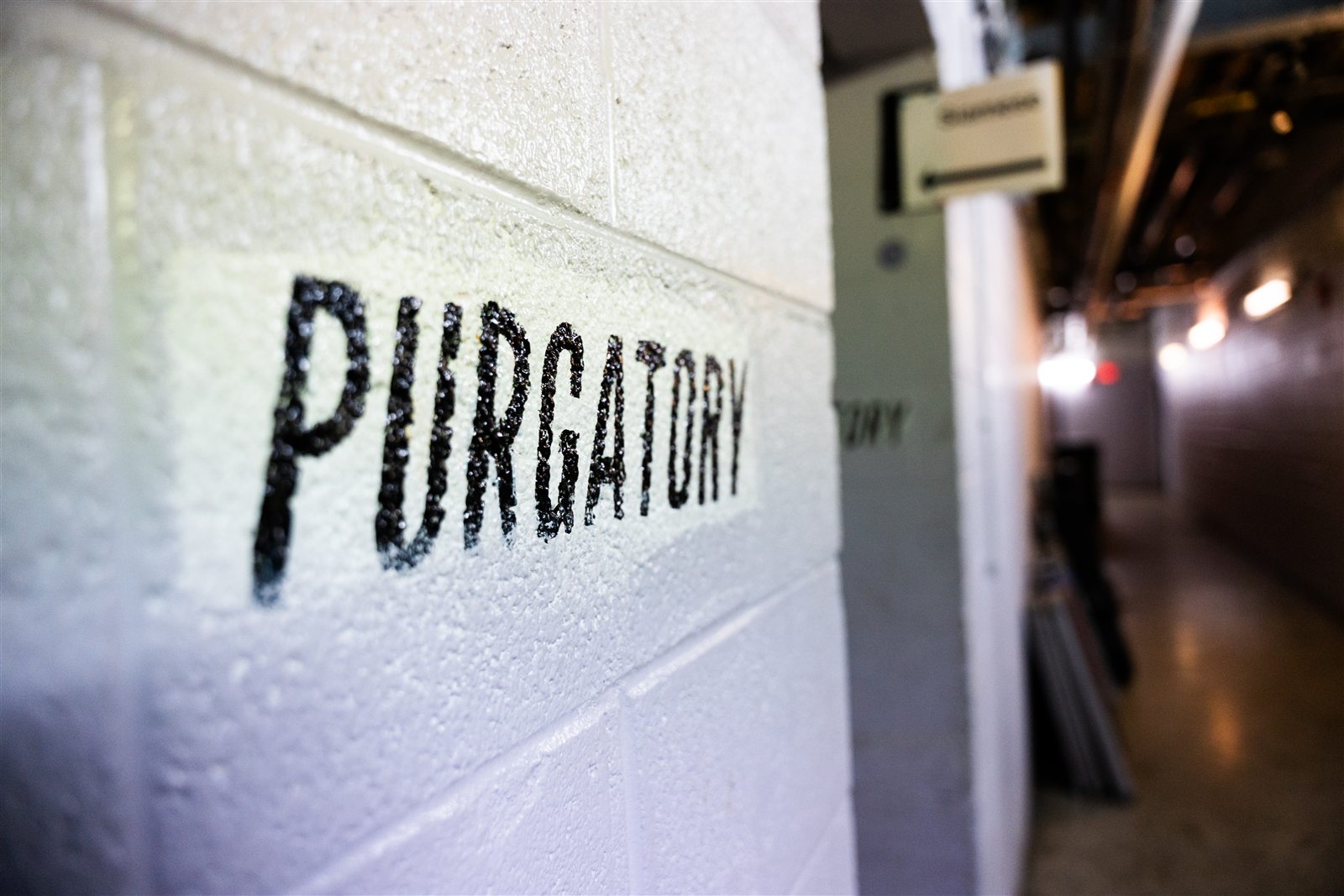 Purgatory lettering on the venue wall