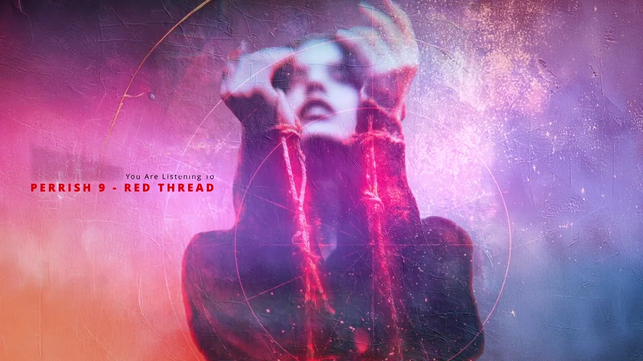 Frame from the horizontal Red Thread album art visualizer
