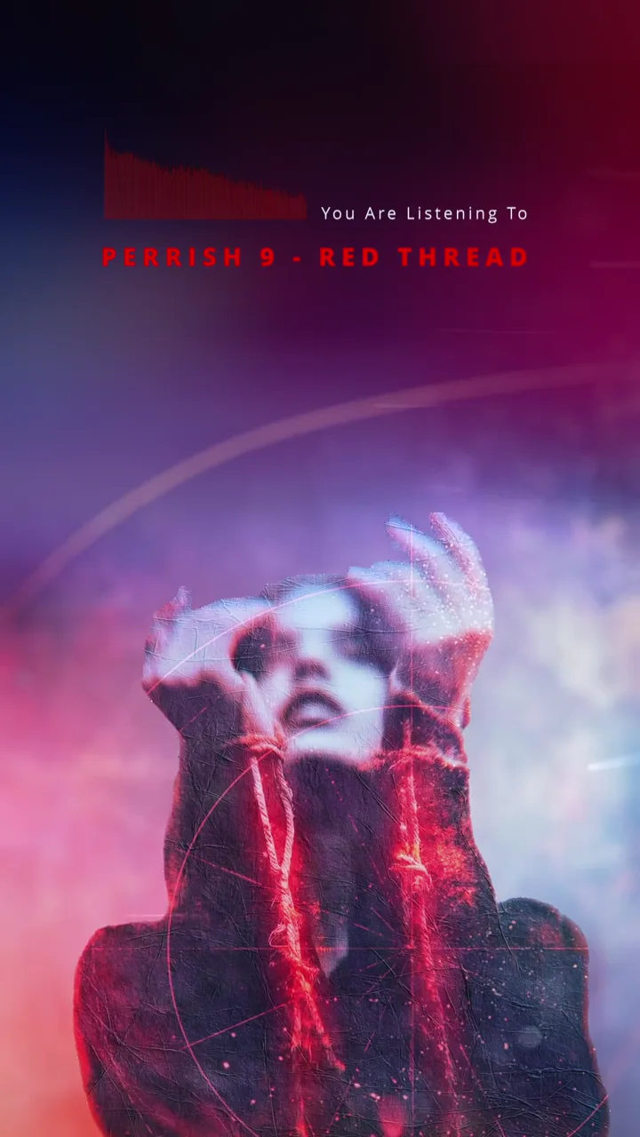 Frame from the vertical Red Thread album art visualizer